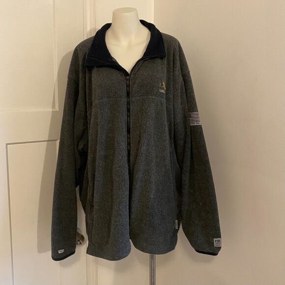 Tyndale size 4XR Fire Resistant Fleece Full Zip Grey Logo Jacket - Picture 1 of 11